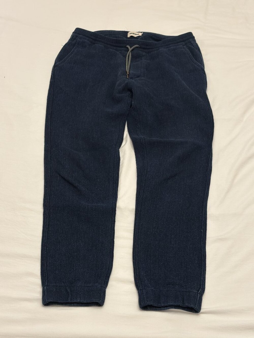 Taylor Stitch Après Sashiko Textured Jogger Pants Rinsed Indigo Blue